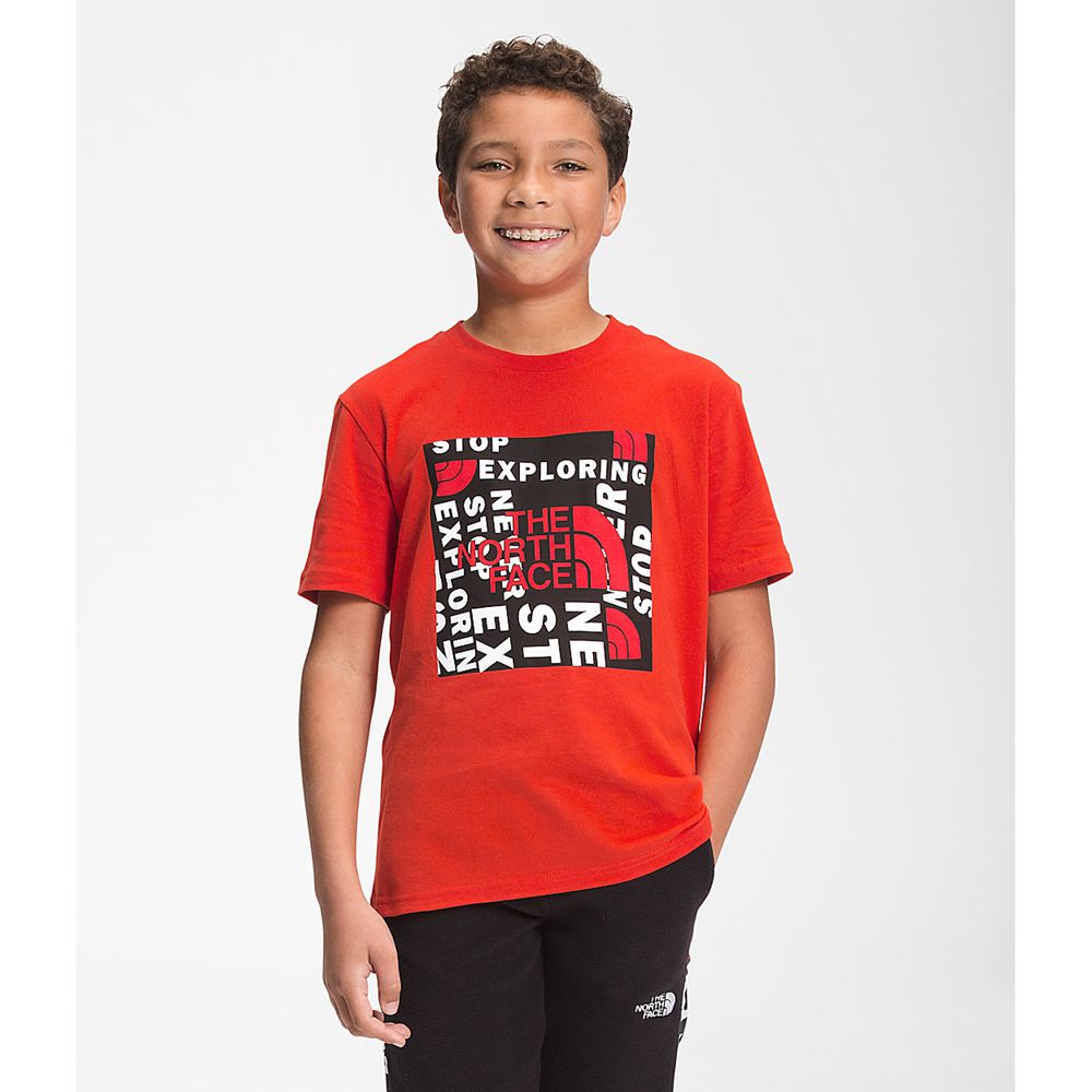 The North Face T-Shirts Boys Australia - The North Face Short-Sleeve Graphic Red / Black (JBH-091763